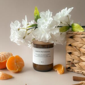 Ekologiczna świeca sojowa ,, Koszyk przysmaków''.