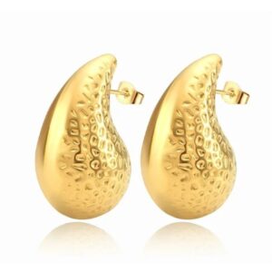 Kolczyki stal szlachetna złote krople